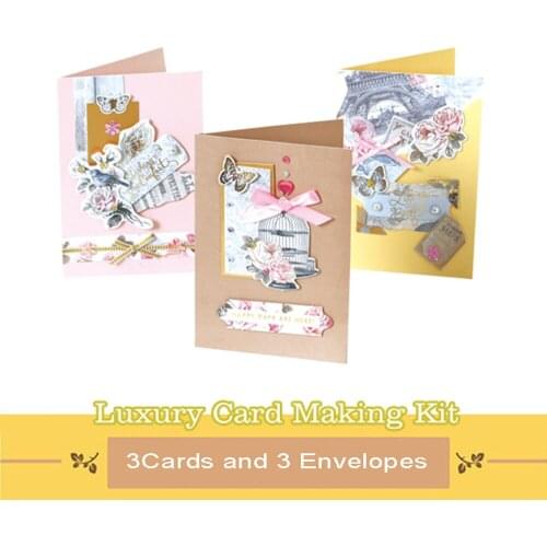 Vintage flower card material making set diy paper card craft simple card making supplies