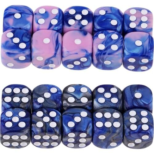 20 Pcs Translucent Square Six Sided 16mm D6 Resin Role Playing Game Dice Set