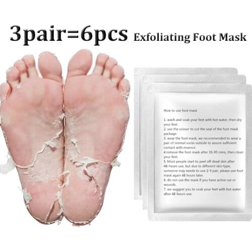 Exfoliating Foot Mask Foot Patch Magic Skin Peeling Dead Skin Feet Mask Socks Sosu Socks for Pedicure Socks Cream 3pair=6piece