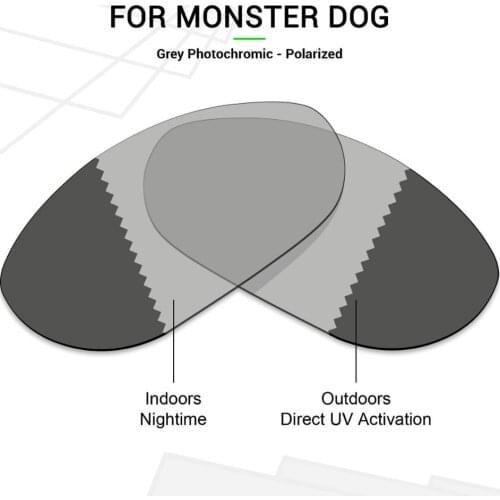 Mryok POLARIZED Replacement Lenses for Oakley Monster Dog Sunglasses Grey Photochromic