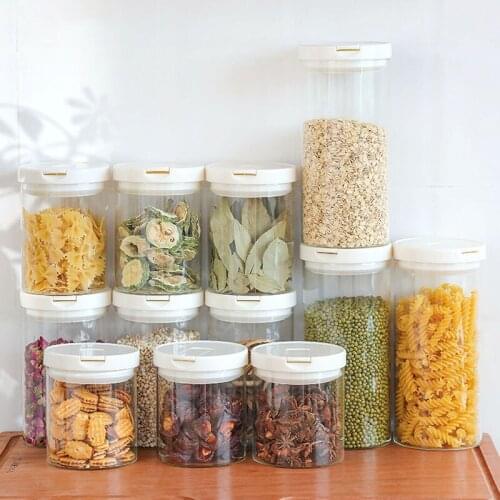 Transparent Glass Tea Cans Dried Fruits Storage Boxes Food Storage Organization Kitchen Organizer Household Items