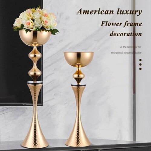 Luxury Metal Vases Wedding Centerpieces Bling Event Flower Road Lead Party Home Hotel Decoration