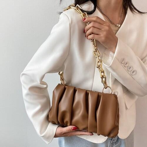 Luxury Women Pu Leather Thick Chain Handbags Shoulder Bags Designer Ladies Crossbody Bags for Women Casual Female Travel Bag New