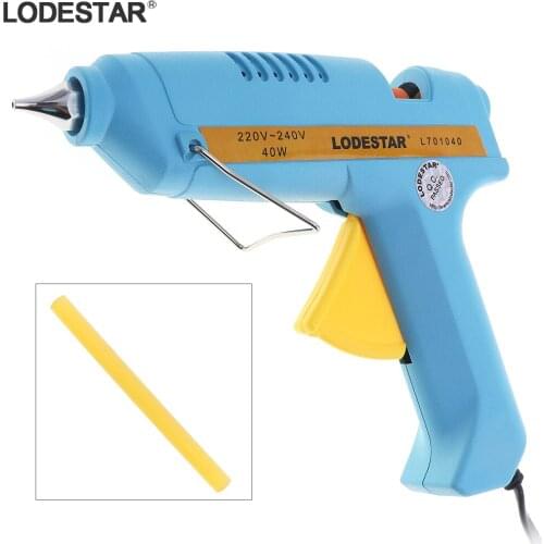 LODESTAR L701040 Handheld 220-240V 40W EU Plug Hot Melt Glue Gun Support 11mm Diameter Sticks with Holder and Switch