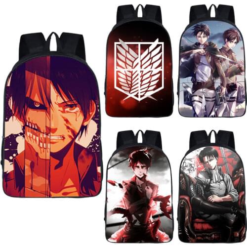 Anime Attack On Titan Bag Eren 16 Inch Backpacks For Teenagers Children School Bags Boys Girls School Portable Backpacks
