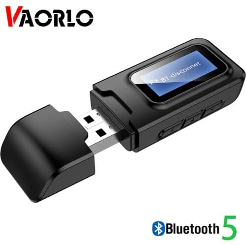 With LCD Display USB Bluetooth Audio Adapter Dongle For PC 2 IN 1 3.5MM Jack Stereo Wireless 5.0 Receiver Transmitter For TV CAR