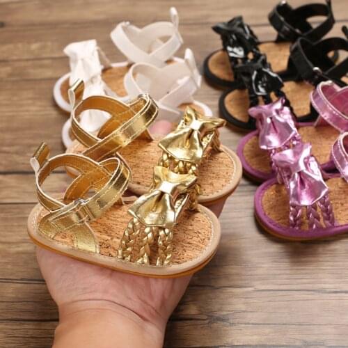 Brand New Summer Newborn Baby Girl Sandals Bow PU Soft Sole Baby Shoes Prewalker Summer Princess Sandals for Girls