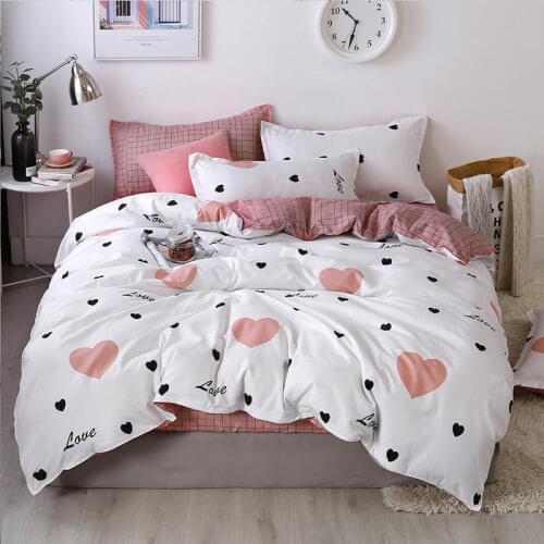 Family Bedding Set Fashion Grey Flat Sheets Bed Linen Duvet Quilt Cover Pillowcase for Adult Queen Full Bed