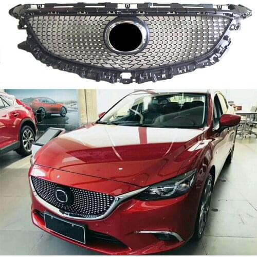 Front Bumper Mesh Grille fit for Mazda 6 Atenza 2013-2016 Upper Grille Cover Protector Modified Parts Car Styling