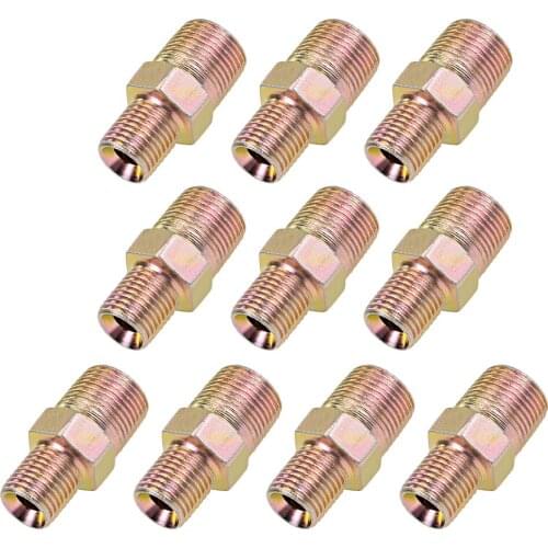 Uxcell Reducing Pipe Fitting Reducer Hex Nipple 3/8 x 1/4 BSP Male Connector 10Pcs