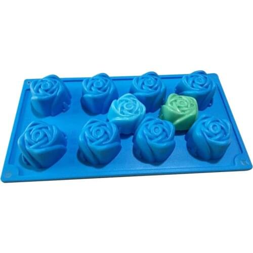 8 Cavity 5cm Rose Flower Soap mold Silicone Mold for Handmade Soap making Ice Cube Chocolate Cake Banking Mold Silicone