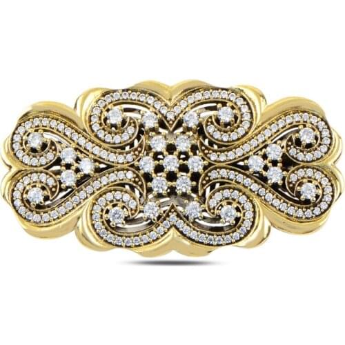Silverlina Silver Zircon Stone Authentic Brooch