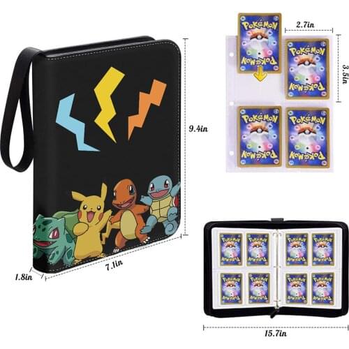 TOMY Pokemon Binder Cards Collectors Album Anime Game Card Protection Portable Storage Case Top Loaded List Toy Gift