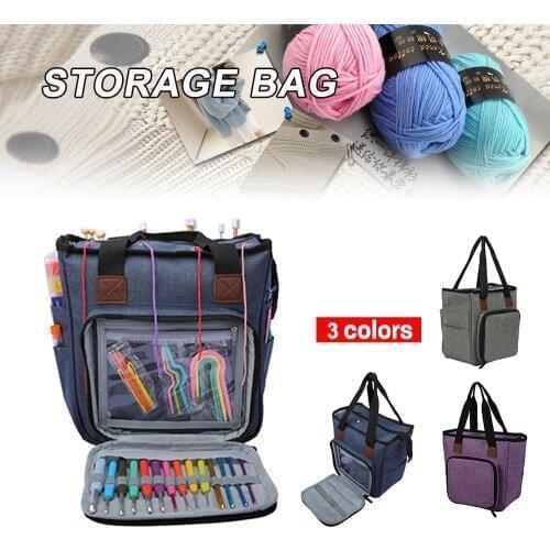 Knitting Bag Yarn Storage Craft Tote Inner Divider For Wool Crochet Needles Portable Handbag Yarn Storage Bags 3