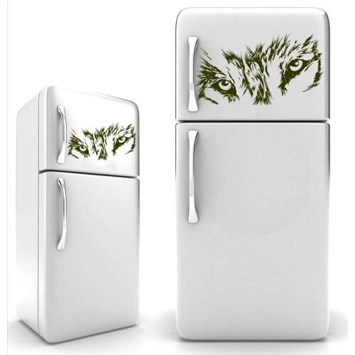 YOYOYU fridge Decal Sharp Wolf Eyes Wall Decals Animal Series Vinyl Wall Mural Beast Wild Animal Art Design Kitchen kitchenware