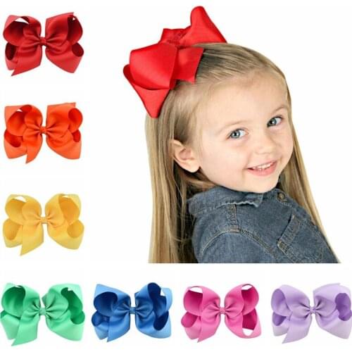 MIXIU 30pcs/set 6 Inch Big Solid Ribbon Bow Hair Clip Kids Girl Boutique Hairpin Hairgrips Hair Accessories Headwear