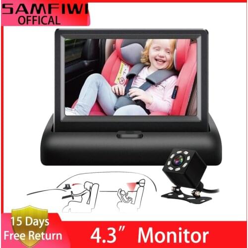 4.3 inch Baby Car Mirror Monitor HD Night Vision Function Car Mirror Display TFT LCD screen Reversing Parking Monitor