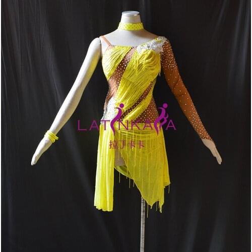 KAKA-NL15122,Women Dance Wear,Beading Fringe Latin Dress,Salsa Dress Tango Samba Rumba Chacha Dress,women dance dress