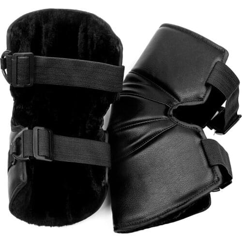 1Pair Motorcycle Warm Kneepad Motorbike Knee PU Leather Waterproof Motocross Knee Protector Guard Windproof Protective Gear