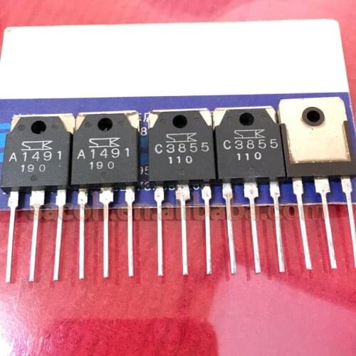 10Pairs 2SA1491 A1491 + 2SC3855 C3855 TO-3P Silicon NPN + PNP Audio amplifier transistor