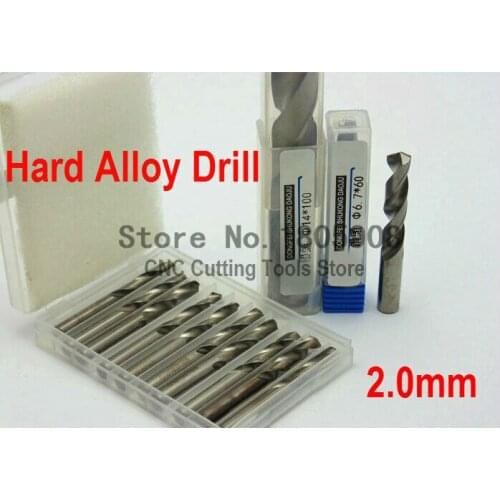 Free shipping 10PCS M2.0 solid carbide drill shank Hemp flowers, alloy straight shank drill Hemp flowers, alloy drill