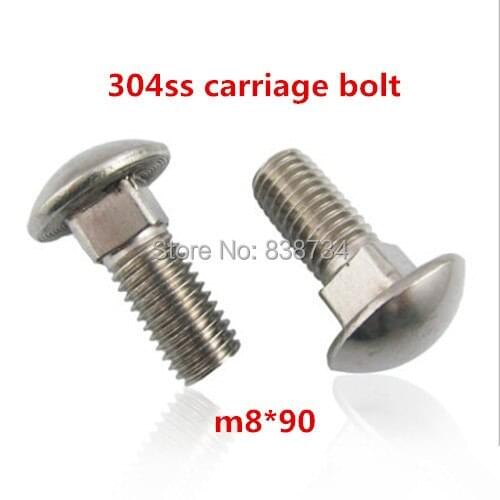 20pcs a2 70 304ss mushroom head carriage bolt m8*90