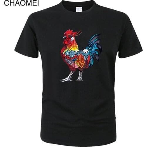 2019 New Fashion Rooster Mans T shirt Summer Cotton Print T-shirt short sleeves T-shirt Harajuku Tees male Tops C72