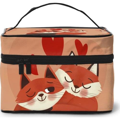 2021 Women Makeup Bag Cosmetic Bags Foxes Couplec Ladies Beauty Case Cosmetics Organizer Toiletry Bag