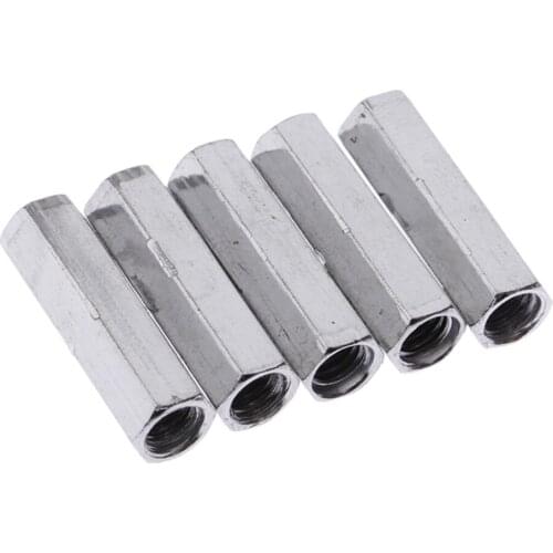 5 Pieces Hi-hat Long Hex Nut Screw Wire Connecting Rod Drum Set Kit Parts