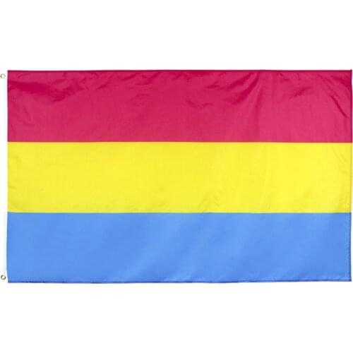 90 *150cm Omnisexual Pride LGBT Pan Pansexual Flag Double Penetration Flag Polyester Material Pansexual Flag