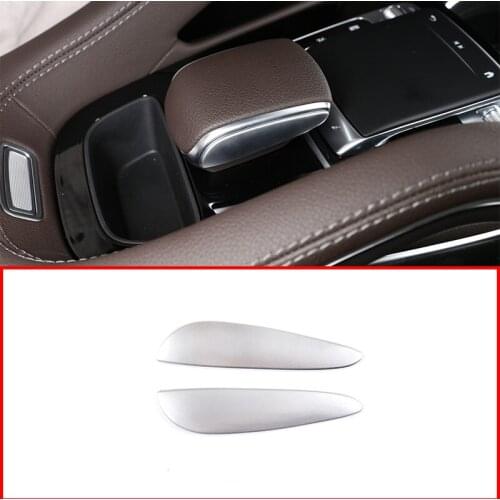 ABS Silver Carbon Fiber Center Console Gear Shift Handle Side Decoration Trim For Mercedes Benz GLE GLS Class GLE350 450 2020