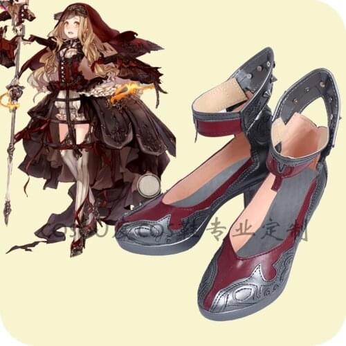 Anime Cosplay SINoALICE Monk Little Red Shoe Cosplay Women Punk Shoe Custom Made A