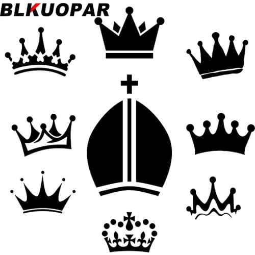 BLKUOPAR for Queen Crown Silhouette Car Stickers Waterproof Sunscreen Decals Occlusion Scratch Helmet Skateboard Decoration