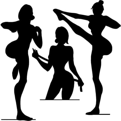 Car Stickers Fitness Gym Sexy Girl Body Healthy Sports Car Stickers Funny PVC Decals Car Window Bumper Black/white,18cm*18cm