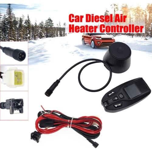 12V 24V Car Truck Air Heater Remote Control LCD Monitor Switch Parking Heater Controller Thermostat For Diesel Heater W/ Harness
