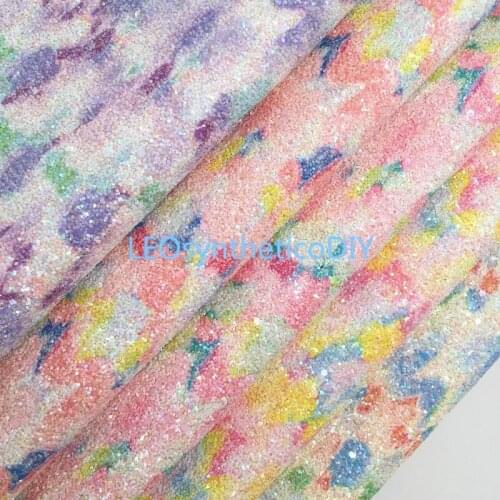 1PC 21X29CM Glitter Fabric, Chunky Glitter Leather, Pastel Glitter Leather Sheets For Making Bows LEOsyntheticoDIY 8S03