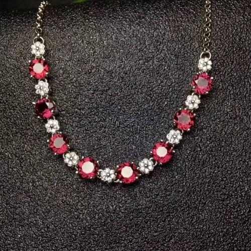 Natural red garnet gem Bracelet Natural gemstone bracelet S925 silver Romantic Elegant lovely dog girl party gift fine jewelry