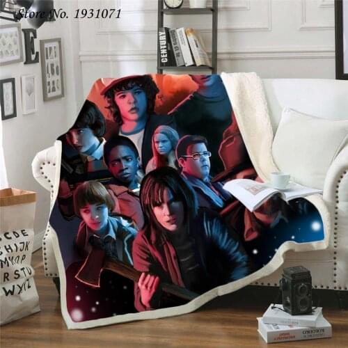 Stranger Things 3D Printed Fleece Blanket for Beds Thick Quilt Fashion Bedspread Sherpa Throw Blanket Adults Kids 10