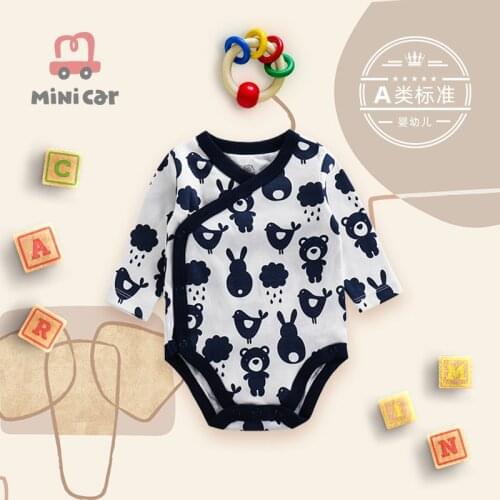 Newborn baby bag fart clothes boy baby summer long sleeve air conditioning suit baby boy cotton triangle Romper