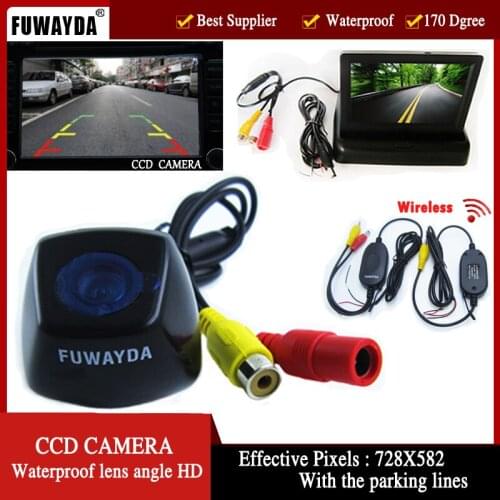 FUWAYDA Rear View Camera Car Reversing Camera with WaterProof for BMW X1 X3 X5 X6 with 4.3 Inch foldable LCD TFT Monitor