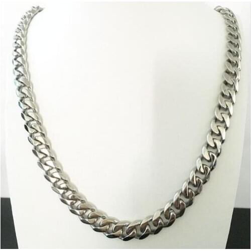8mm 24 inch Stainless Steel Fashion Curb Link Chain Necklace For Mens Jewelry