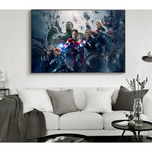 Avengers Marvel Movie Iron Man Superhero Print Canvas Painting Wall Art Poster Prints Living Room Kids Bedroom Decor