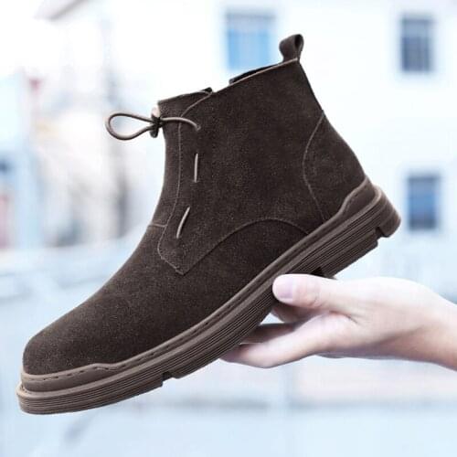 Men Boots 2020 Autumn & Winter Fashion Shoes Men Design Leather Comfy Lace-up Casual Boots Men high quality Mens Boot