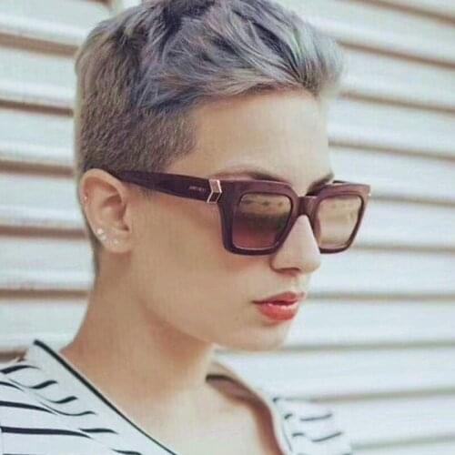 Men Women Gradient Eyewear Black Grey Square Sun Glasses 2021 NEW Fashion Brand Unisex Retro Sunglasses for Male/Female UV400