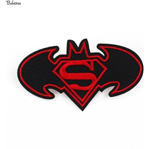 Super Bat Man Badges Embroidered Clothes Patches Iron on Stickers Applique for Jacket Jeans Backpack Garment Decoration
