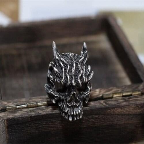 Men Retro Punk Domineering Wolf Mens Titanium Steel Ring