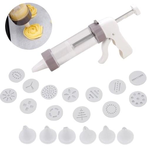 Cookie Press Kit Cookie Mold Gun DIY Pastry Syringe Extruder Nozzles Icing Piping Cream Muffin Biscuit Maker Machine Cake Tools