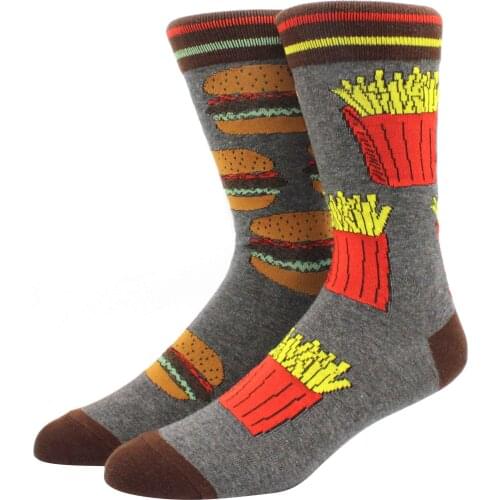 Men Cartoon Knee-High Socks Spring Summer Creative Cotton Animal Socks Funny Cute Art Flexible Fruit AB Socks Harajuku Unisex