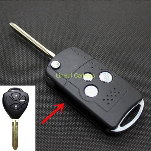 PINECONE for TOYOTA REIZ 3 Buttons Uncut Brass Blade Modified Remote ABS Blank Key Shell 1 PC