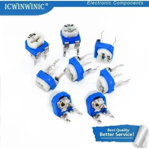 20PCS RM065 RM-065 100 200 500 1K 2K 5K 10K 20K 50K 100K 200K 500K 1M ohm Trimpot Trimmer Potentiometer variable resistor